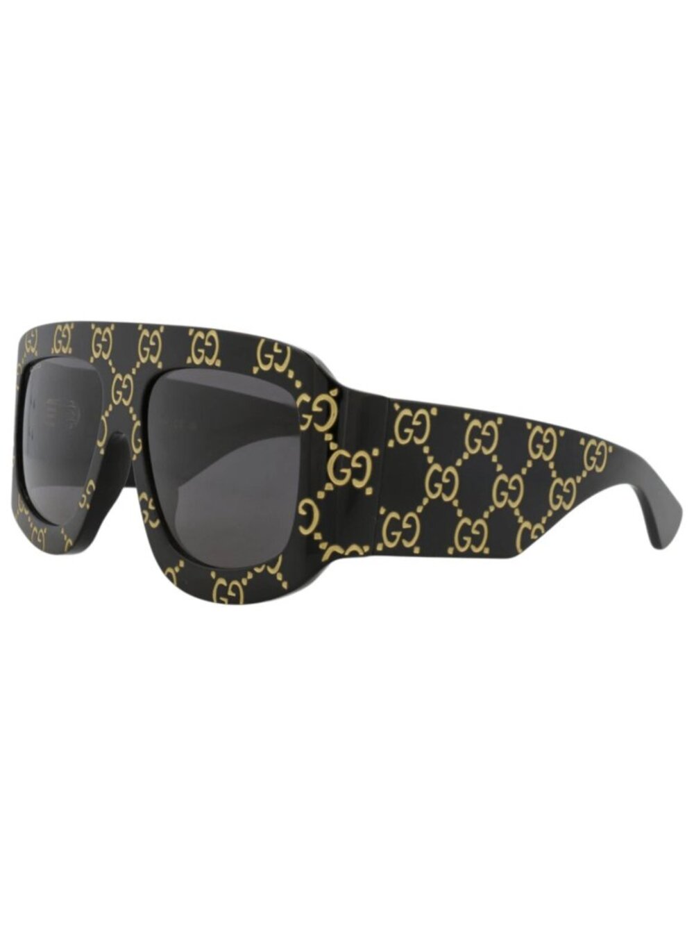 New Gucci Women's Sunglasses Shield Wrap Recycled Acetate Frame Mens Black Black